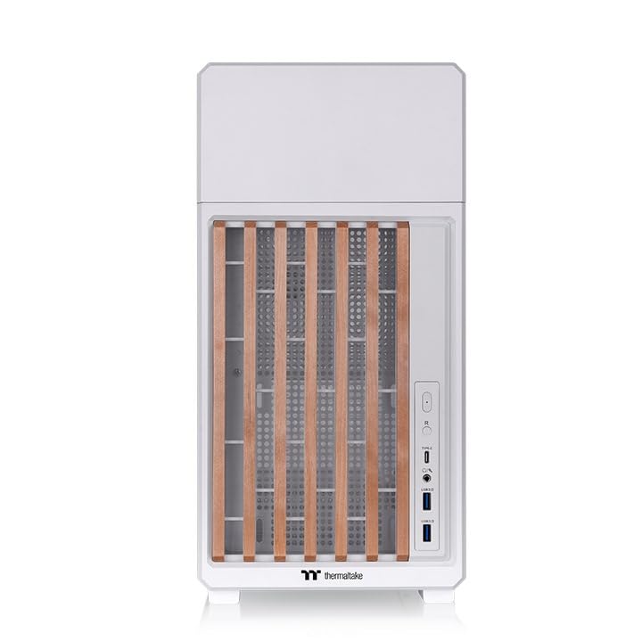 Image of Thermaltake TR300 WS; Wood Trim; Mid Tower; 1x120mm PWM Fan Included; ATX /mATX /mITX Support; 360mm Radiator Support; 410mm GPU Clearance; 165mm Air Cooler Clearance; Snow; CA-11M-00M6WN-WS
