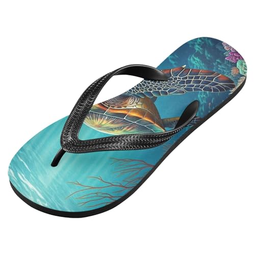 Burbuja Sea Turtles Flip Flops for Women Men, Soft Thong Sandals Rubber Slippers for Pool Beach Essentials2