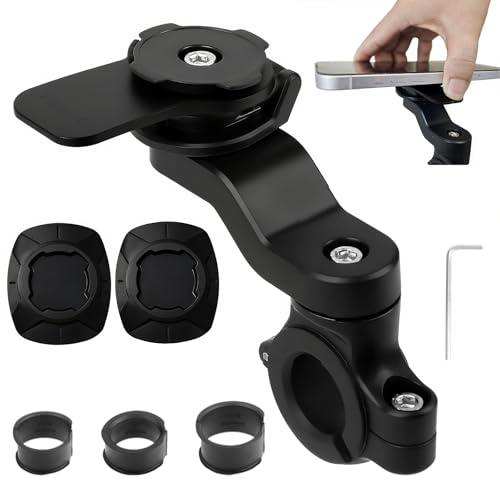 Universel Handlebar Mount Support de Téléphone Portable Amovible pour vélo, Support Smartphone pour Guidon de Moto, Attache Telephone Moto, Rotatif à 360° pour Guidon de Vélo,Trottinette,Quad,Scooter
