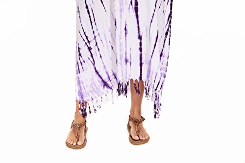 Image of Beautybatik Women Hippie Tie Dye Caftan Kaftan Loungewear Maxi Plus Size Long Dress XL to 4X