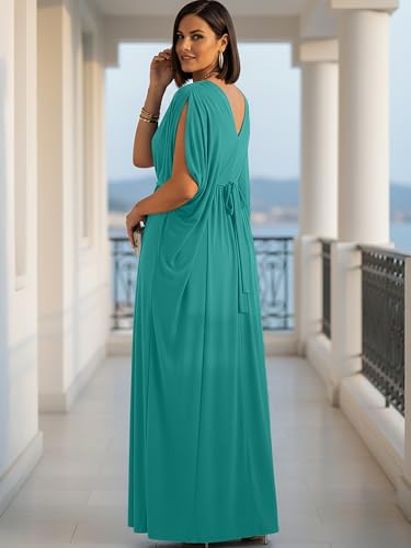 Image of KOH KOH Womens Long V-Neck Grecian Goddess Wedding Guest Maxi Dress Gown