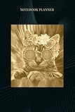  Notebook Planner Hippie Cat Kitty Groovy Tie Dye Peace Sign Festival: Journal, Meal, 6x9 inch, Business, 114 Pages, Menu, Budget, Lesson