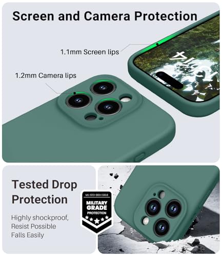 Coque silicone iPhone 16 Pro Max OTOFLY vert avec protection Magsafe - 4