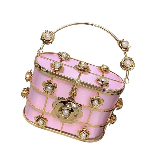 Sac seau de soirée avec chaîne détachable et perles pour un porté épaule