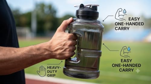Image of AQUAFIT Sports Water Bottle With Portable Handel With BPA Free Material For Gym,Yoga And Sports Activity Color- (Gym Black, 2.2 Liter)