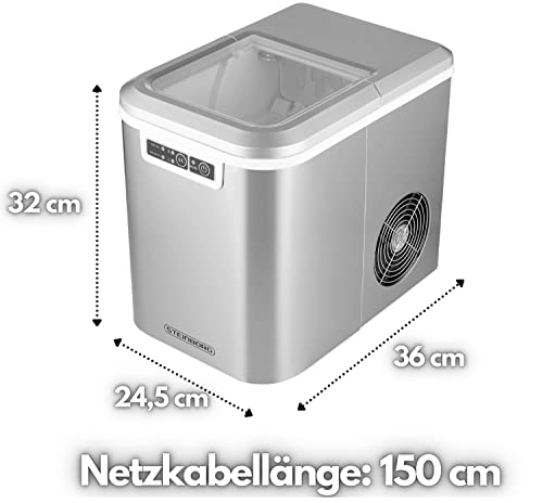 Edelstahl Eiswürfelmaschine | Ice Cube Maker | 12 kg in 24h | 2,2 Liter Kapazität | Eismaschine | Eiswürfel | Eiswürfelbereiter | Eiswürfelzubereiter | – Bild 6