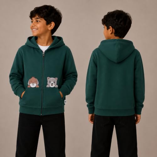 Image of The Mom Store Winter Jackets for Kids | Cute Sweatshirt and Cool Hoodies for Baby Boy and Baby Girls | with Zippers | Hoodie Cap