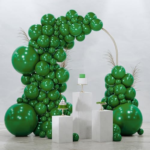 Image of PartyWoo Dark Green Balloons 128pcs Emerald Hunter Forest Green Color