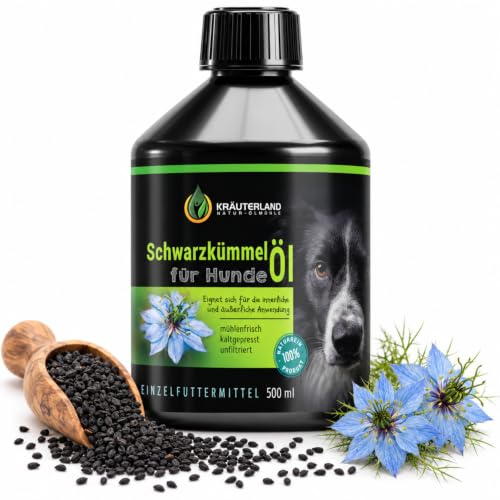 Kräuterland Schwarzkümmelöl für Hunde 500ml Kaltgepresst & nativ