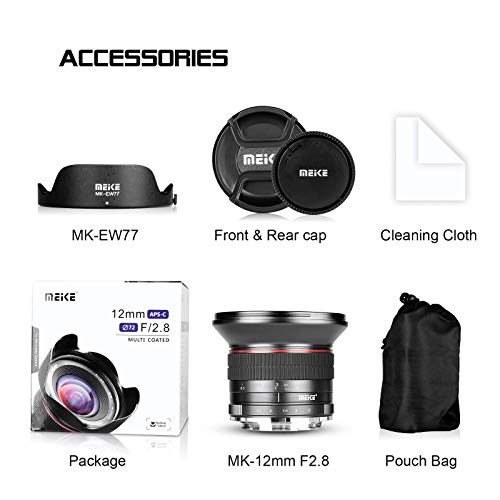 Meike 12Mm F2.8 Ultra Wide Angle Manual Focus Lens For Sony E Mount Aps-C Mirrorless Cameras Nex 3 5T Nex 6 7 A6400 A6600 A6000 A6100 A6300 A6500,Etc #TOP6