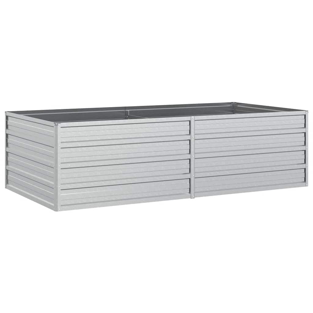 vidaXL Arriate Jardinera Macetero Cesta Pared Alambre Maceta Flores Plantas Jardín Patio Terraza Estable de Acero Galvanizado Plateado 240x40x45 cm — view 24