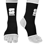 Stealth Sports Ankle Support |Durable Compression Ankle Support for MMA, Muay Thai, Kickboxing, and Gym Training | Flexible, Breathable, and Non-Slip Design for Maximum Stability (Black, S/M)