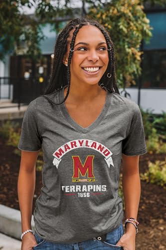 Maryland Terrapins NCAA Officially Licensed Women's T-Shirt Burnout Vintage Scholar, XX-Large