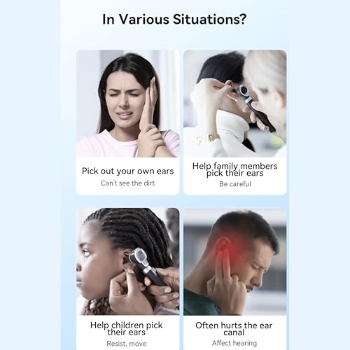 Image of Smart Ear Cleaner with Camera for Ear Wax Removal, HD Visual Ear Pick, Temperature Control, Rechargeable Type-C, Family Use