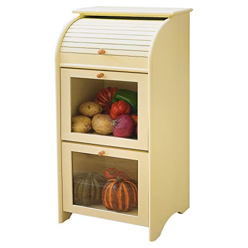 Furniture Buttermilk Vegetable Rack Store Cupboard Unit Cabinet Integral Bread Bin Top Storage Shelf Cream