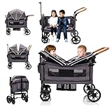 Luxury Wagon Stroller for 2 Kids &...