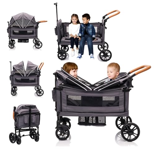 Luxury Foldable Wagon Stroller for 2 Kids