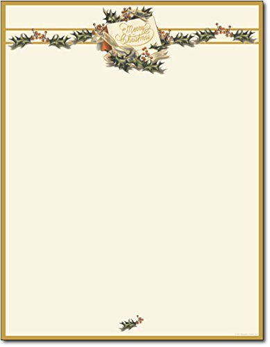 Vintage Christmas Holly Stationery - 80 Sheets - //coolthings.us