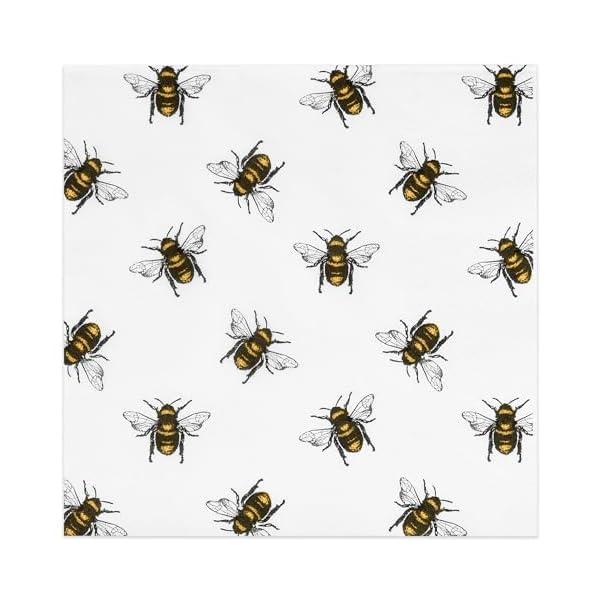   Gift-Boutique-100-Bee-Cocktail-Beverage-Napkins-Disposable-Paper-Honey-Bumble-Bees-Dessert-Napkin-for-Spring-Summer