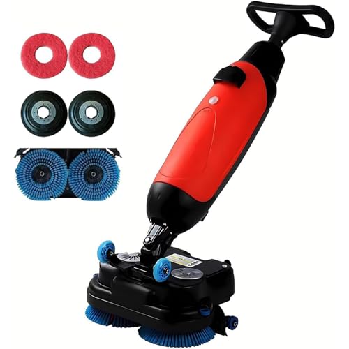 ZenSeFarin Pulidora De Pisos,Fregadora De Pisos Comercial,Máquina para Pisos,Limpieza Industrial De Pisos,Ancho De Limpieza 16.9',Cepillos Dobles Giratorio 360°,Alimentado por Batería Red