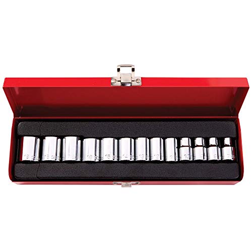 Klein Tools 65506 3/8-Inch Drive Socket Wrench Set With Metric Sizes On 6-Point Sockets, Case Included, 13-Piece #TOP3