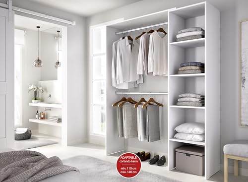 Vestidor abierto DEKIT SUIT extensible blanco con cuatro baldas laterales 5