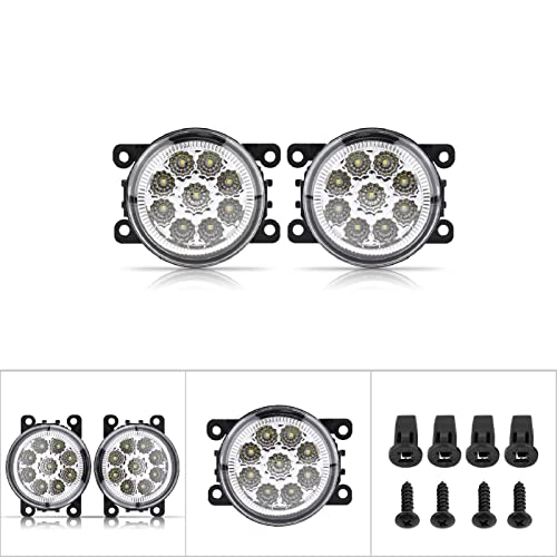 Yctze Tappo Per Fendinebbia 159 - 9 Led Anteriore Tondo Per Auto Drl Luce Di Marcia Diurna Gruppi Fendinebbia Per Auto Luci Di Marcia Diurna