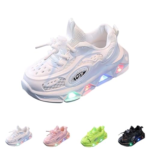 Betadog Girls Glitter Sneakers Lightweight Kids Tennis Shoes Kids Athletic Shoes Youth Girls Slip-On Athletic Sneakers (White-7, 5.5)