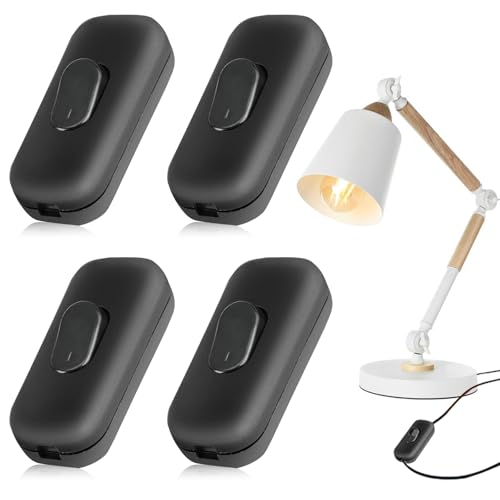 4 Pièces Interrupteur Lampe De Chevet, Bi-Polaire, Bascule Bipolaire, Touche Basculante, Cordon En Ligne