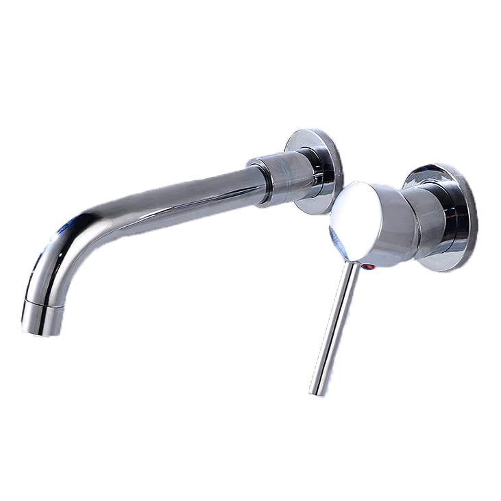 Robinet de lavabo de salle de bain mitigeur mural encastré doré rotatif 360
