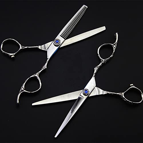 Set Hair Cutting Scissors 6 Inch, Japan 440c Steel Barber Shears for Salon & Home Trimming