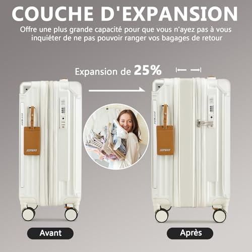 Valises de Voyage 20'' Rigide Joyway : Bagage Extensible en ABS+PP avec TSA - 3