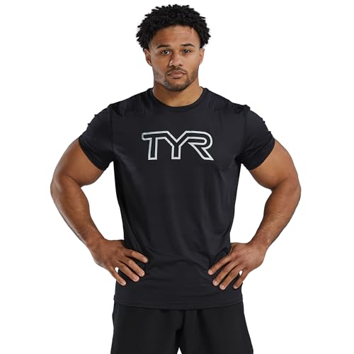 T-Shirt À Manches Courtes TYR Airtec sport homme respirant haut athlétique noir