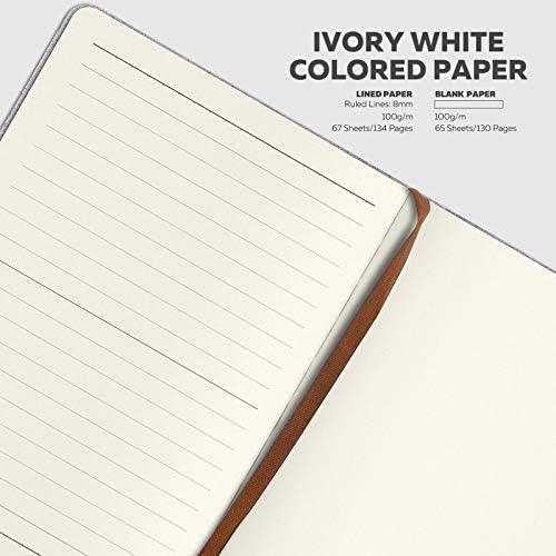 KKDragon Notebook Journal Notepad Lined Paper & Blank Paper Total 132 Sheets (264 Pages) Hard Cover with Art Cloth Gray