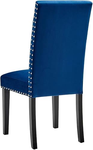 Miniatura 5 de Modway Parcel Performance - Juego de 2 sillas auxiliares de terciopelo para comedor, color azul marino