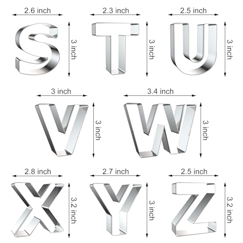 Xzhloym Alphabet Letter Cookie Cutters Shapes Large 3 Inch thumb #3