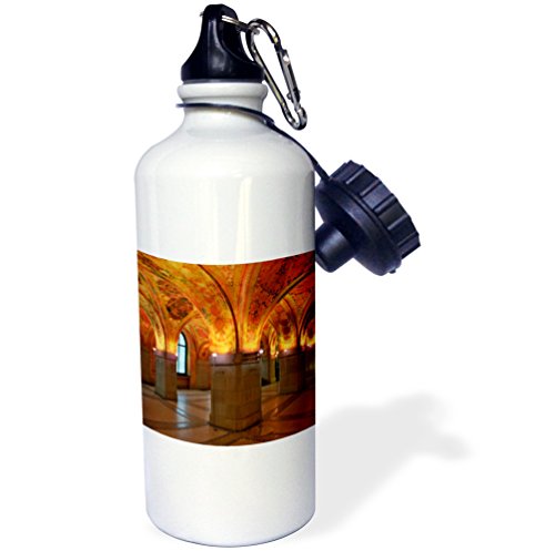 3dRose "Ceiling fresco, Police Station, Zurich, Switzerland EU29 AJE0089 Adam Jones" Sports Water Bottle, 21 oz, White