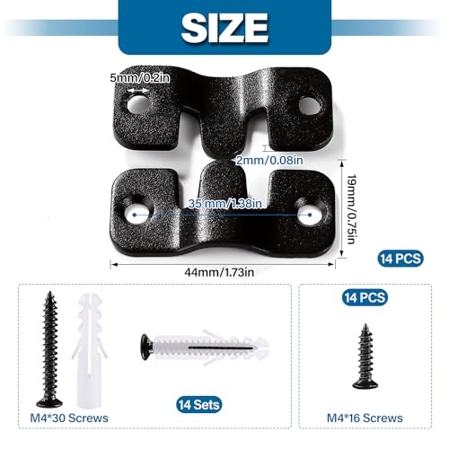 VooGenzek 14 PCS Flush Concealed Mount Bracket, Interlocking Picture Frame Hook, Mini Flush Steel Mounts - Image 2