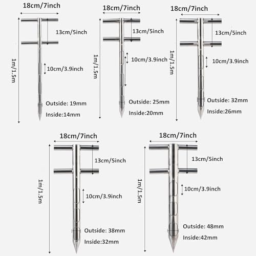 Double Rotary Stainless Steel Thief Probe Tool - Grain Powder Sampler for Feed, Cement & Fertilizer Sampling, 3-Zone Design for Accurate Testing