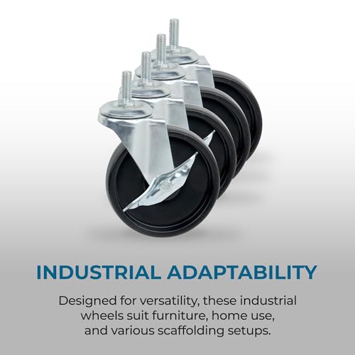honey-can-do shf-01939 4-inch caster roller wheels for hcd shelving unit set of fourblack