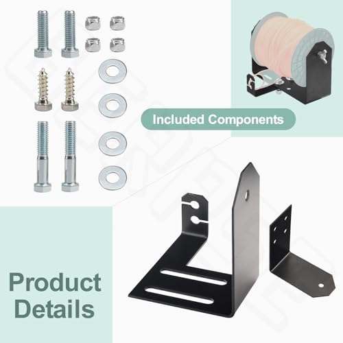 BERPSE Weed Wacker Trimmer Line Holder Adjustable Width (4.5\"-8.6\"), Supports 3 and 5 lb. Spools for Landscape Trailer Organization Accessories - Heavy Duty Stainless Steel with Mounting Hardware