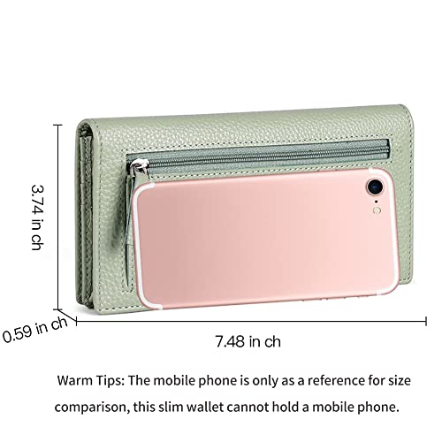 Goiacii Wallets For Women Rfid Blocking Ultra Slim Real Leather Credit Card Holder Clutch #TOP4