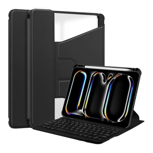 Coque rotative 360 pour Xiaomi Pad 7 Pro avec clavier noir et fente stylet protection acrylique