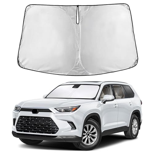 Image of Autovir Windshield Sun Shade Fit for 2024 2025 2026 Toyota Grand Highlander Sunshade, Front Car Window Shades Sun Visor, Blocks UV Rays & Heat, Car Accessories