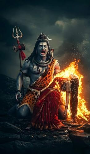 Samriddhi Shiv Sati Poster Fully Waterproof Vinyl Wallpaper for Home Decoration, Living Room, Bedroom, Office & Student Room Wall (12 inch X 18 inch)