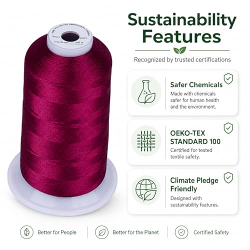 Image of Simthread 5500Yds /5000M 40WT Polyester Embroidery Thread Royal Purple 869 | High-yardage 5000M spool offers smooth feeding and stable 40WT polyester thread for home and commercial embroidery machines.
