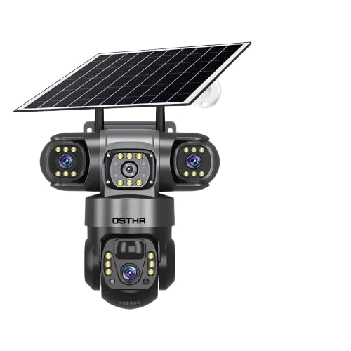 4k crystal clear hd 4g solar security camera, outdoor ptz cctv with 360° coverage, ip66 waterproof, night vision & smart motion alert