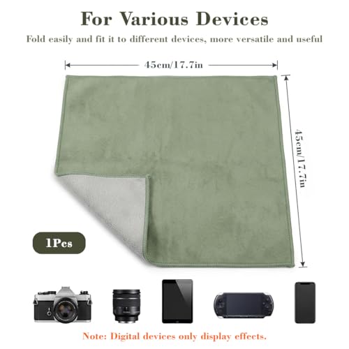 Image of ZORBES Camera Lens Wrap Cloth Protective Cover, Self Folding Camera Wrap with Soft Microfiber Lining, 45x45cm Anti Scratch DSLR Mirrorless Lens Protector Cloth for Camera Body, Lens & Gear, Green