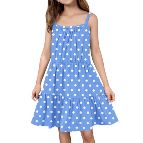 Girls Summer Dress Sleeveless Striped Tiered Casual Sundress Holiday Clothes, Ages 3-14 Years