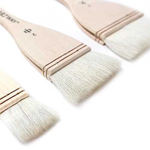 Artway Chinesisches Hake-Pinsel-Set, 3 Pinsel, 25 mm/45 mm/75 mm, Natur